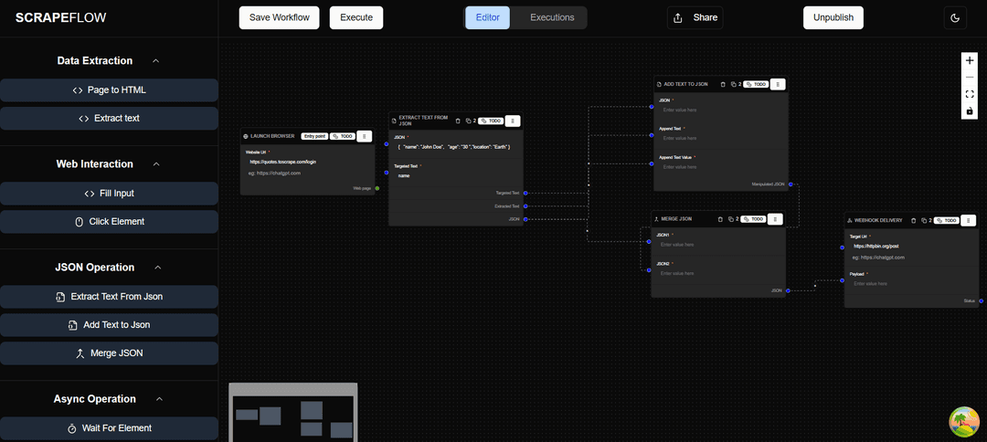 SaaS AI-powered drag-and-drop web scraper